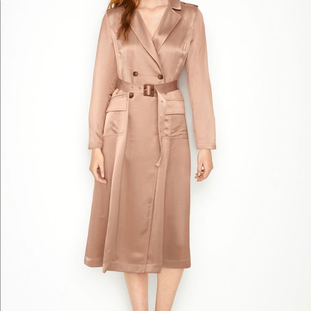 Victoria secret satin trench coat rose gold color size small